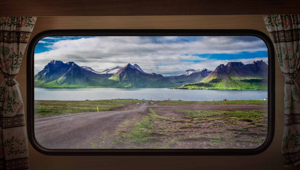 Highlands of Iceland seen from a camper van trip in Iceland