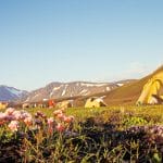 camping at Laugavegur hiking trail in the highlands of Iceland