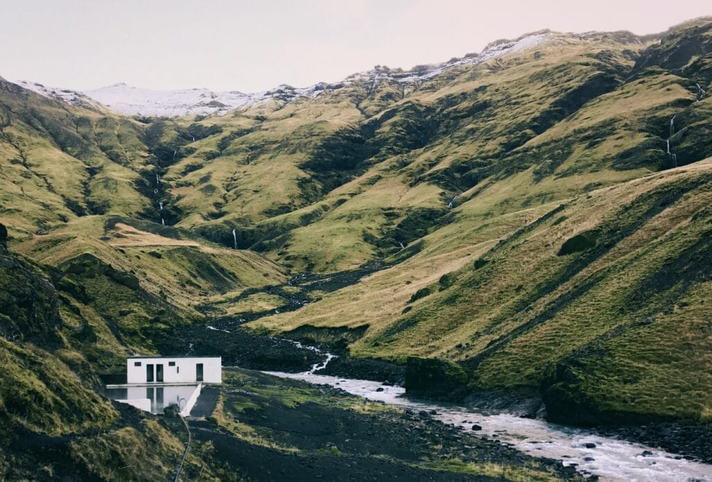 Seljavallalaug natural swimming pool in south Iceland