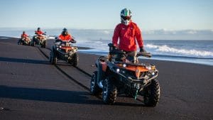 ATV tour on the black sand beach in Iceland on the way to Sólheimajökull plane wreck