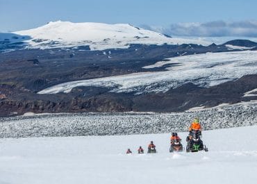 Snowmobile on Myrdalsjokull Glacier | South Iceland