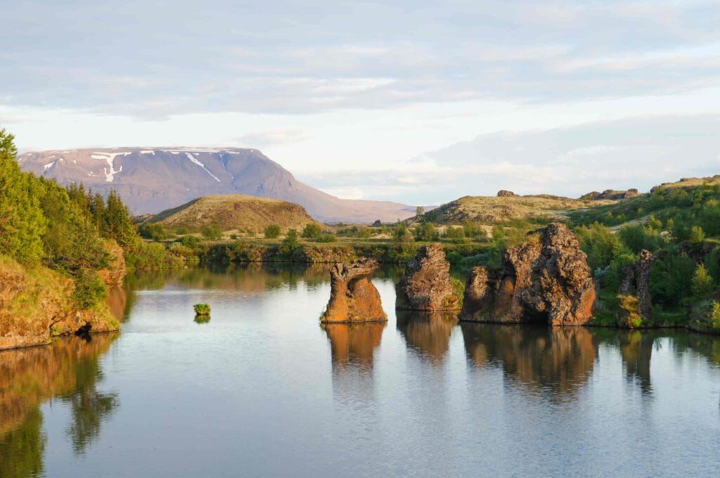 Mývatn Dimmuborgir lava field in north Iceland