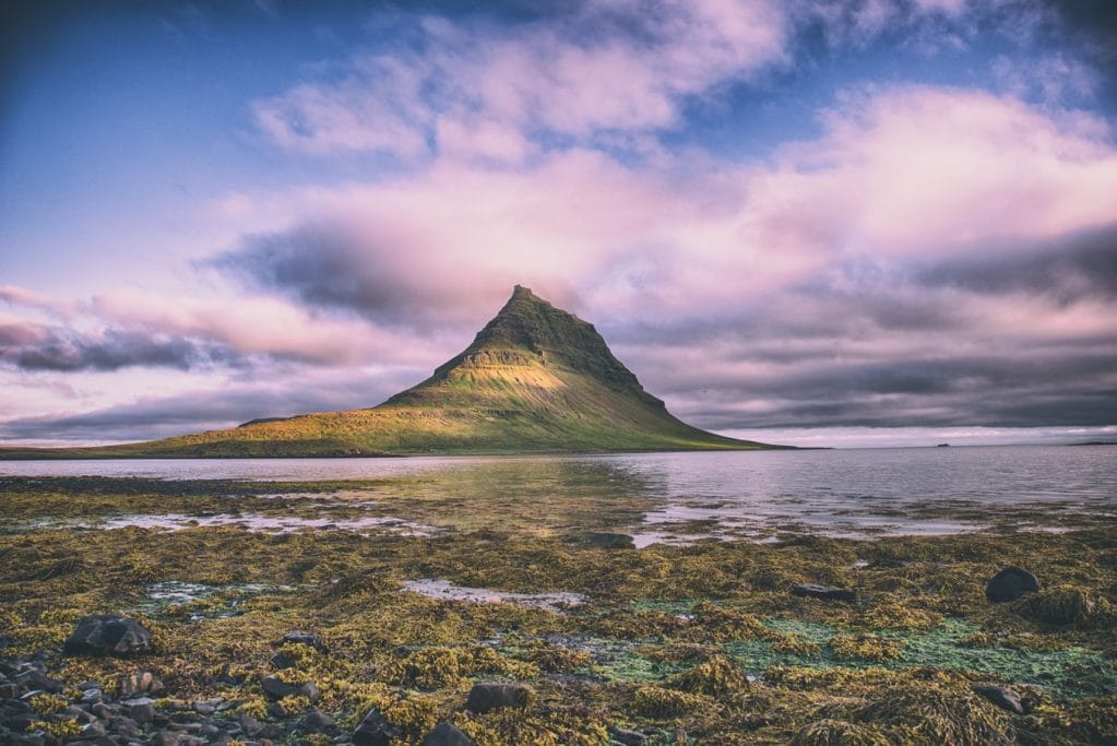 Kirkjufell mountain in Snæfellsnes Peninsula, Snæfellsnjokull National Park