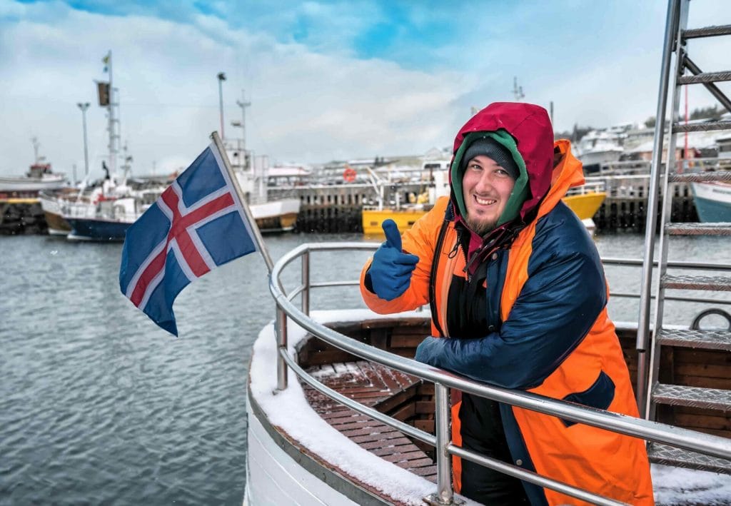 Icelandic fisherman on a boat in Reykjavik