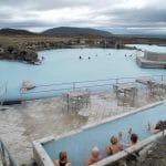 people relaxing in Myvatn Nature baths in north Iceland