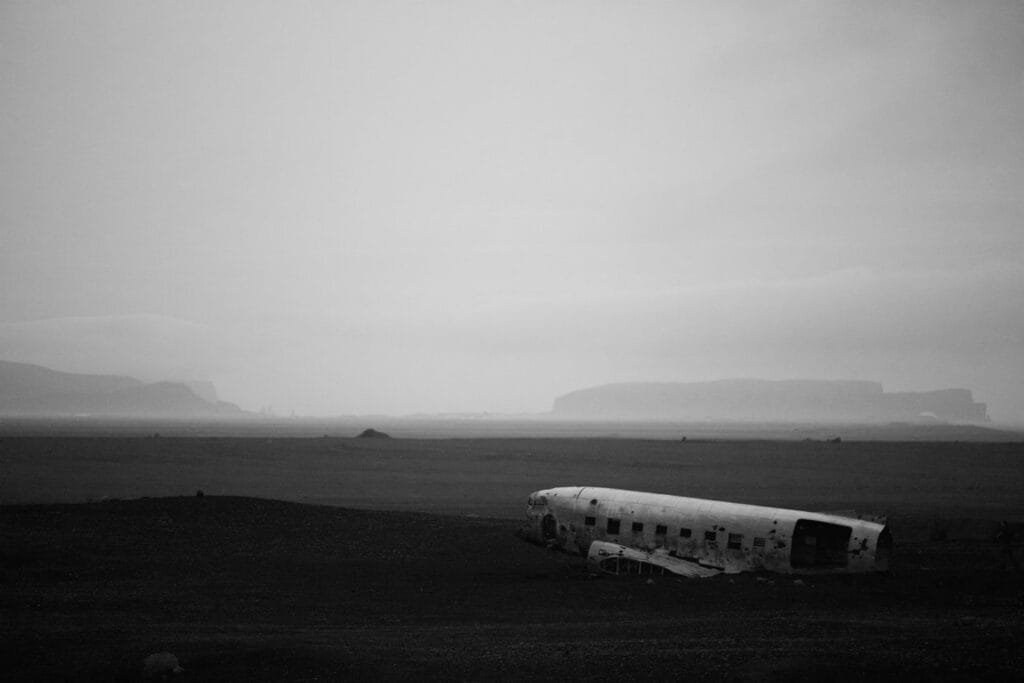 Solheimasandur plane wreck on Solheimasandur black sand beach in south Iceland