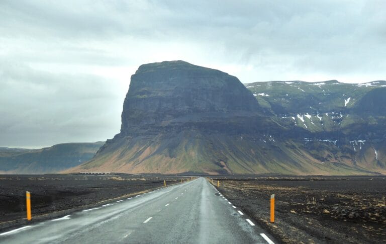Self Driving road trip next to Lómagnúpur in south Iceland