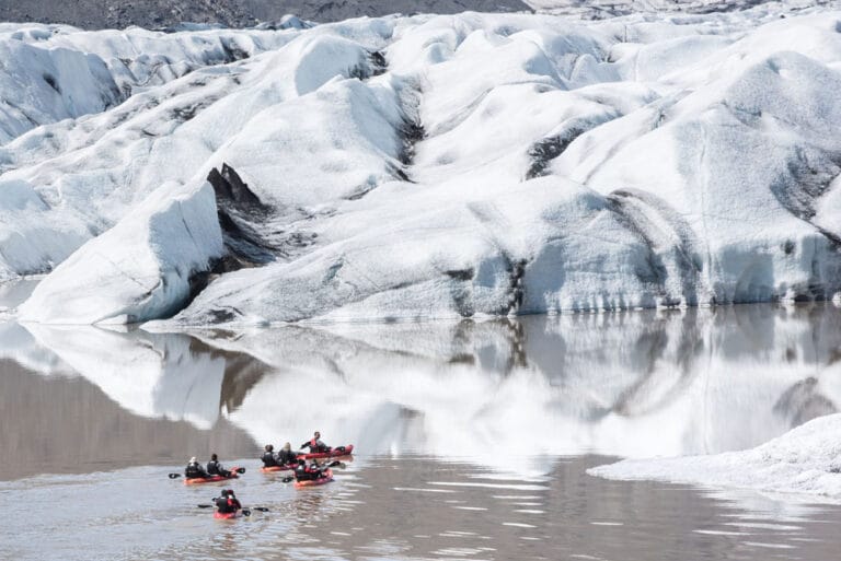 Glacier Kayaking Adventure at Heinabergslón glacier lagoon in south Iceland