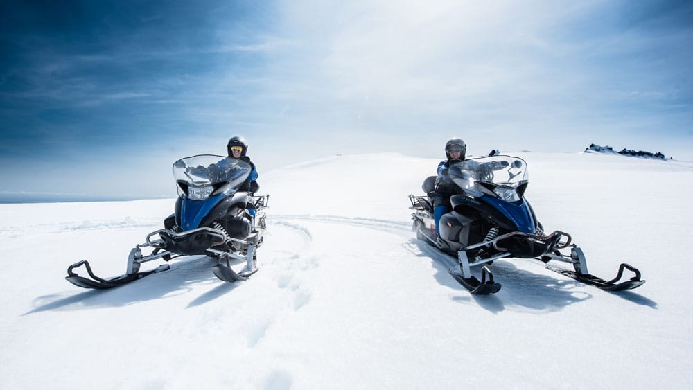Iceland Snowmobile Tour, Snowmobile Iceland, Snowmobiling in Iceland, snowmobile on Vatnajokull the largest glacier in Europe