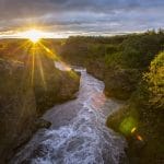 Barnafossar waterfalls in west Iceland