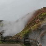 Deildartunguhver geothermal area in west Iceland, largest hot spring in the world