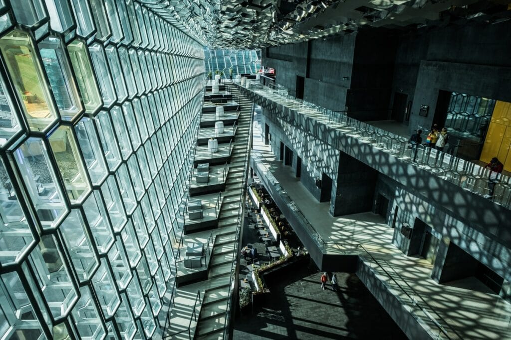 Harpa concert hall in downtown Reykjavik