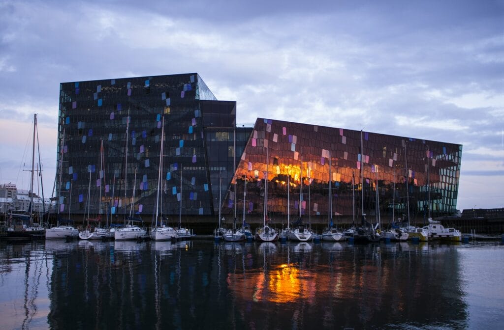 Harpa concert hall in downtown Reykjavik