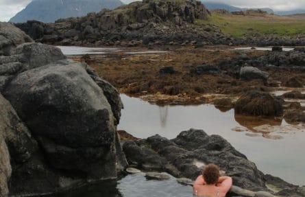 Iceland hot spring, Hakarlavogur hidden hot spring in the westfjords of Iceland