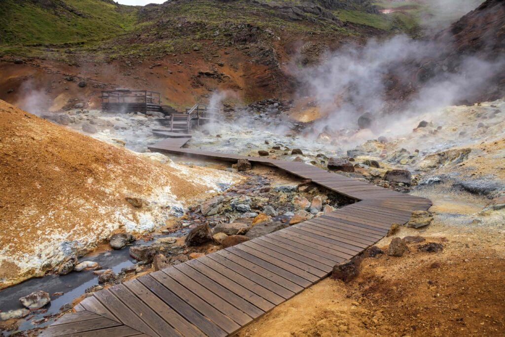 Krysuvik selvik geothermal area in Reykjanes Peninsula Iceland