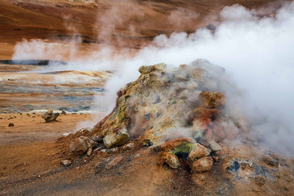 Námaskarð Hverir geothermal area in Myvatn region north Iceland