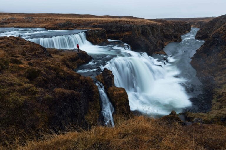 Reykjafoss waterfall in north Iceland