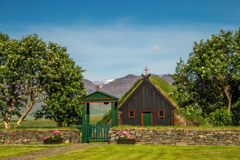 Víðimýrarkirkja turf church in Iceland