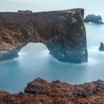 Dyrhólaey arch cliffs in south Iceland