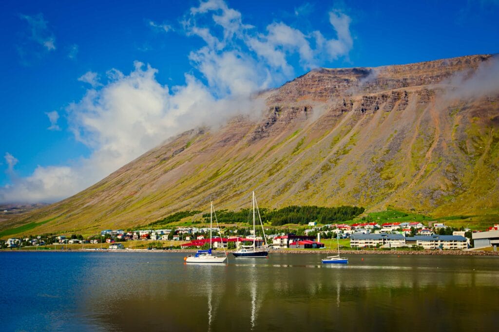 Ísafjörður village in westfjords of Iceland