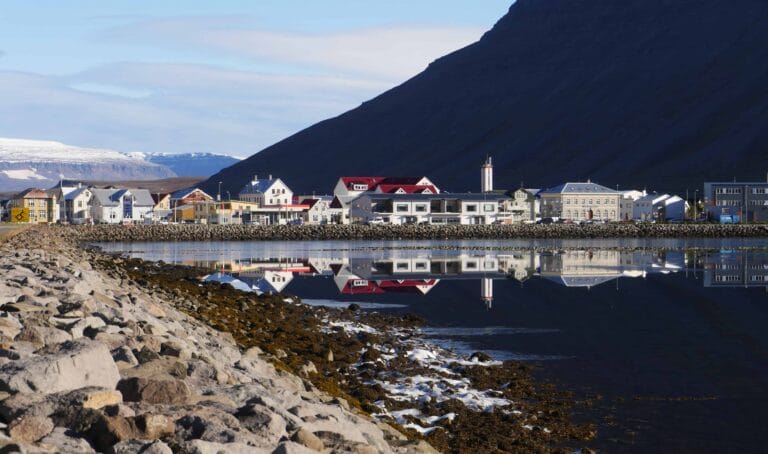 Ísafjörður village in westfjords of Iceland