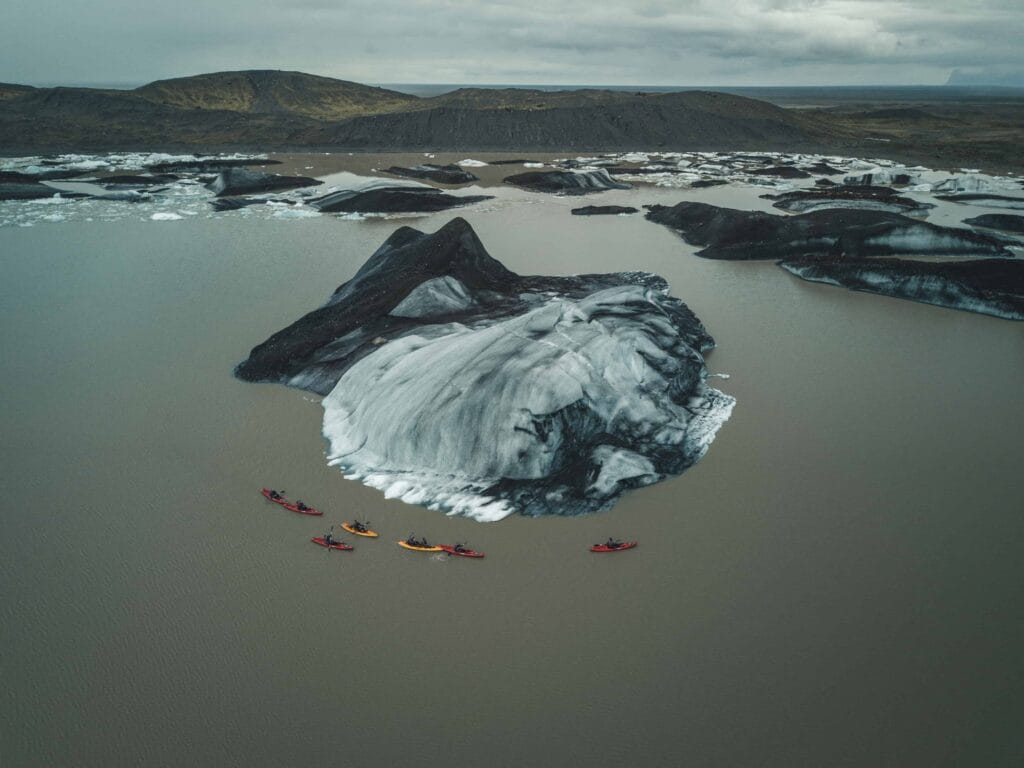 glacier kayaking in Iceland