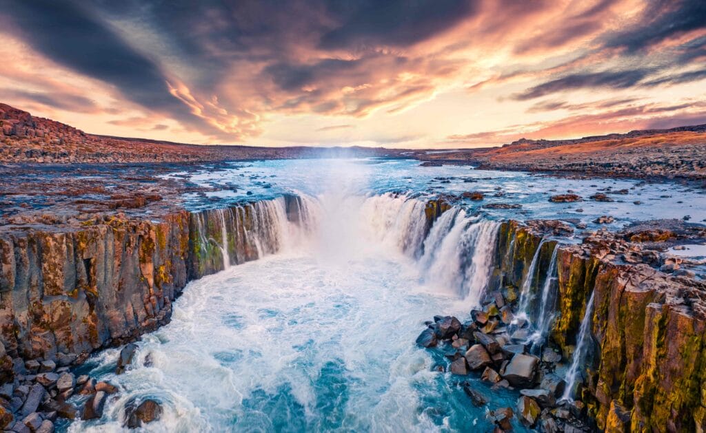 Selfoss waterfall in north Iceland