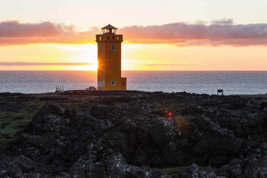 Svörtuloft cliffs and lighthouse in Snæfellsnes Peninsula