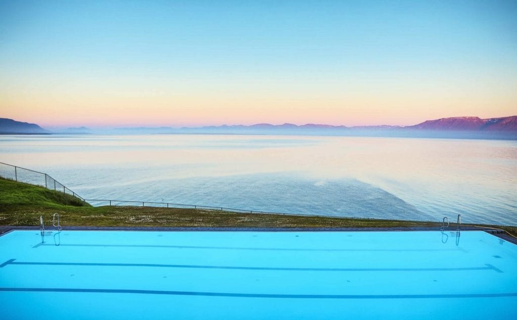 Hofsos infinity swimming pool in north Iceland
