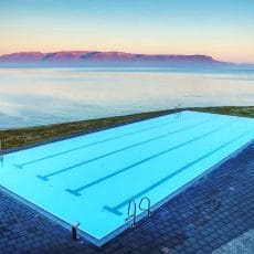 Hofsos infinity swimming pool in north Iceland