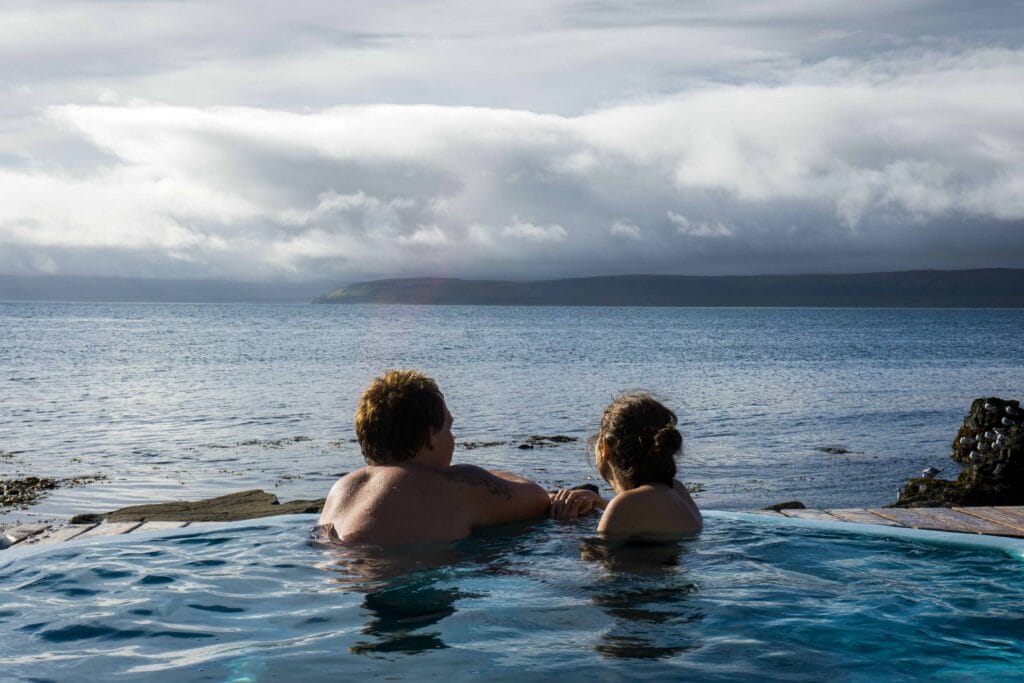 Iceland hot spring, Honeymoon in Iceland, couple in a hot spring in Iceland