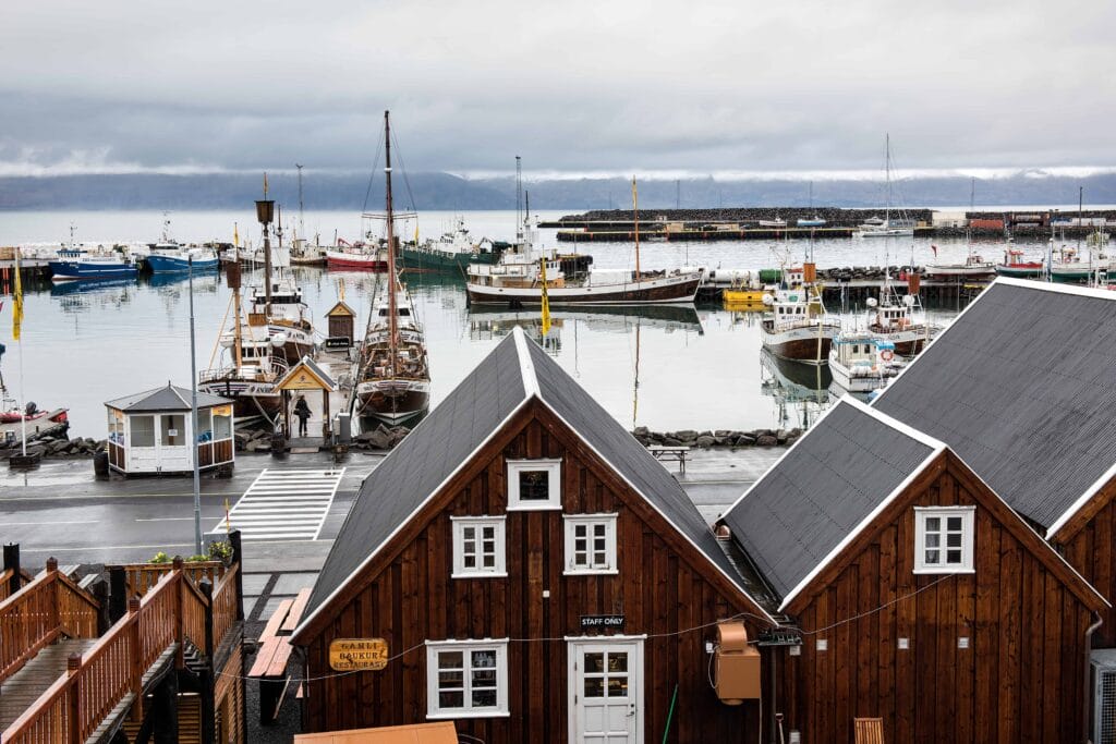 Húsavík fishing village in north Iceland