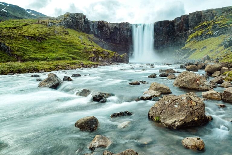 Gufufoss waterfall in east Iceland - Seyðisfjörður waterfalls