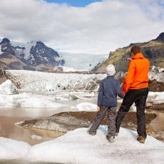 Iceland Family Travel with a glacier