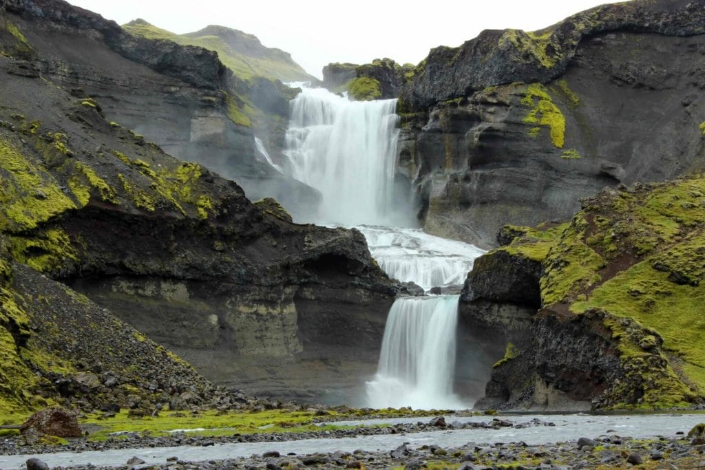 Ófærufoss waterfall in the highlands of Iceland