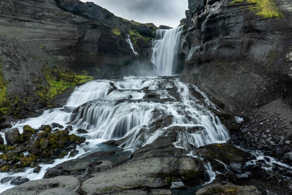 Ófærufoss waterfall in the highlands of Iceland