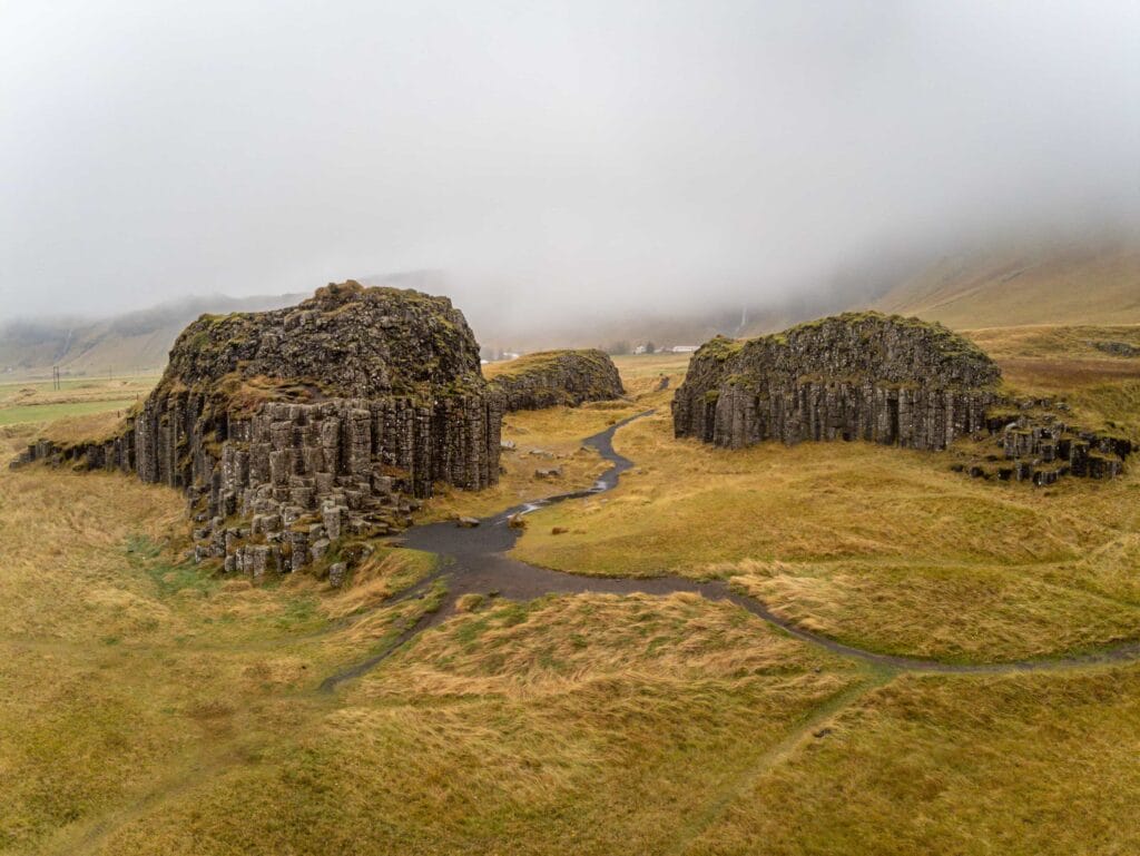 Dverghamrar dwarf cliffs in south Iceland