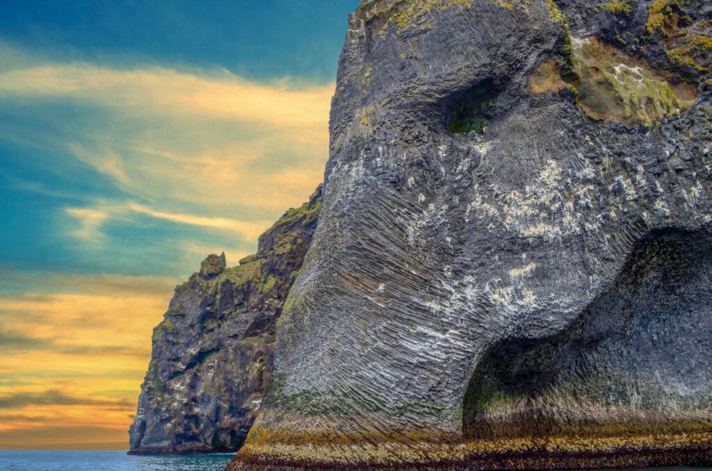 Elephant Rock in Westman Islands in Iceland