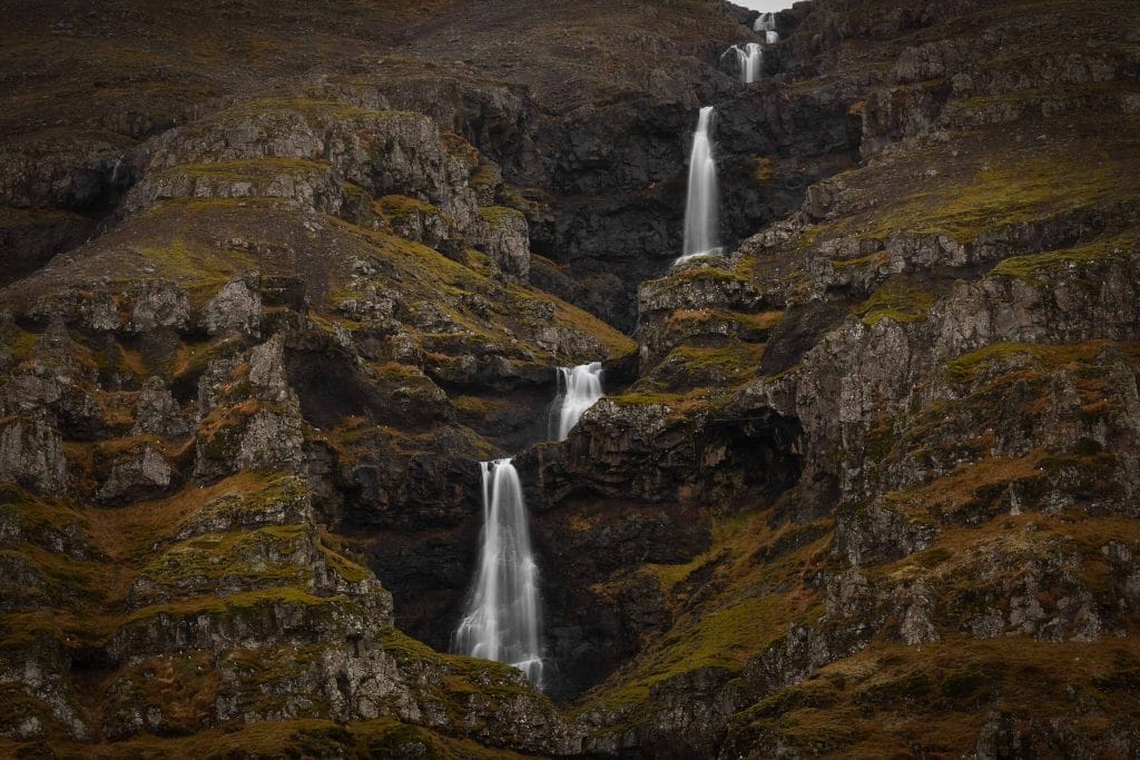 Hænubrekkufoss waterfall in east Iceland