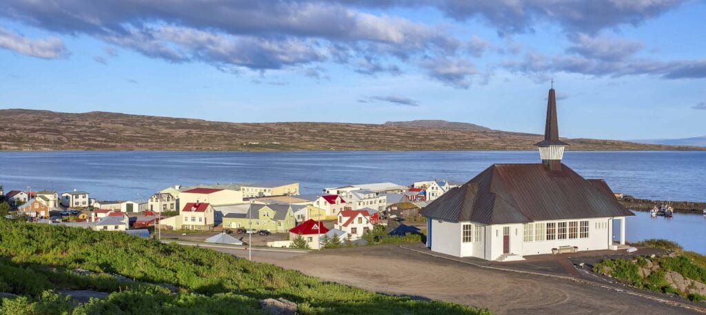 Hólmavík village in the Westfjords of Iceland