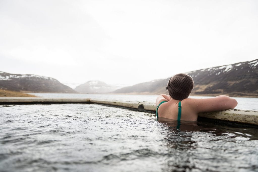 Hörgshlíðarlaug hot spring in Westfjords of Iceland