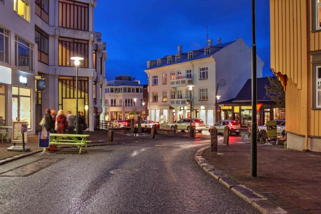 Laugavegur shopping street in Reykjavik