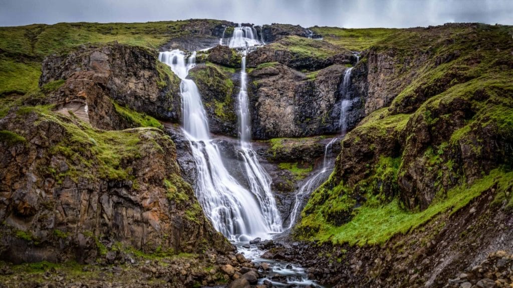 Rjúkandi waterfall in East Iceland