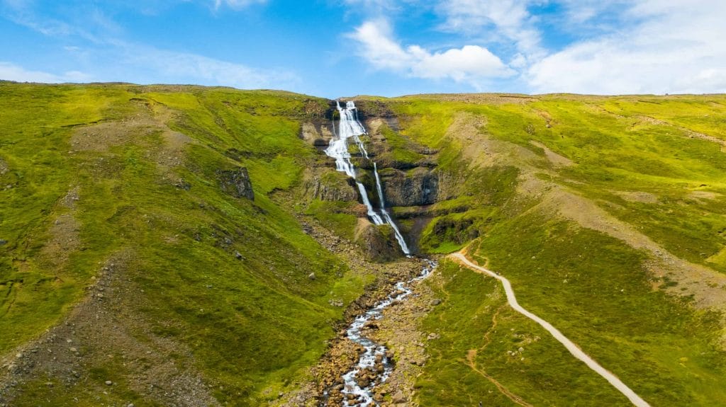 Rjúkandi waterfall in East Iceland