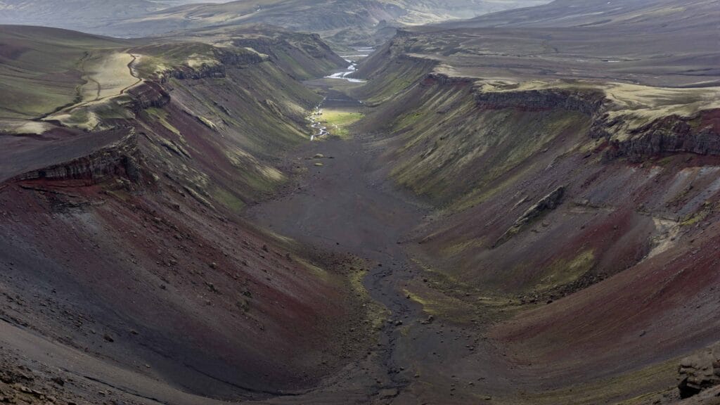 Eldgjá Crater in the highlands of Iceland