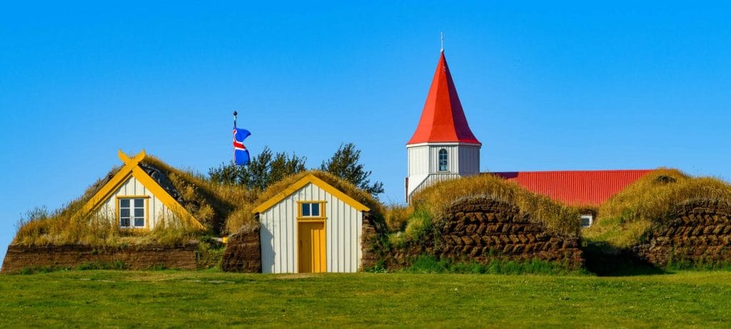 Glaumbær turf houses in north Iceland