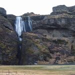Gljúfrabúi hidden waterfall in a gorge in south Iceland