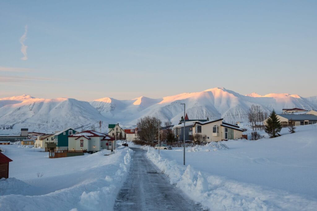 snow and winter in Hrísey island - north Iceland packages