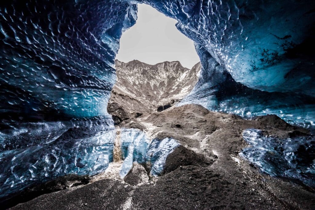 Blue Ice Cave in Iceland, Ice Cave Tours, Katla Volcano and glacier ice cave