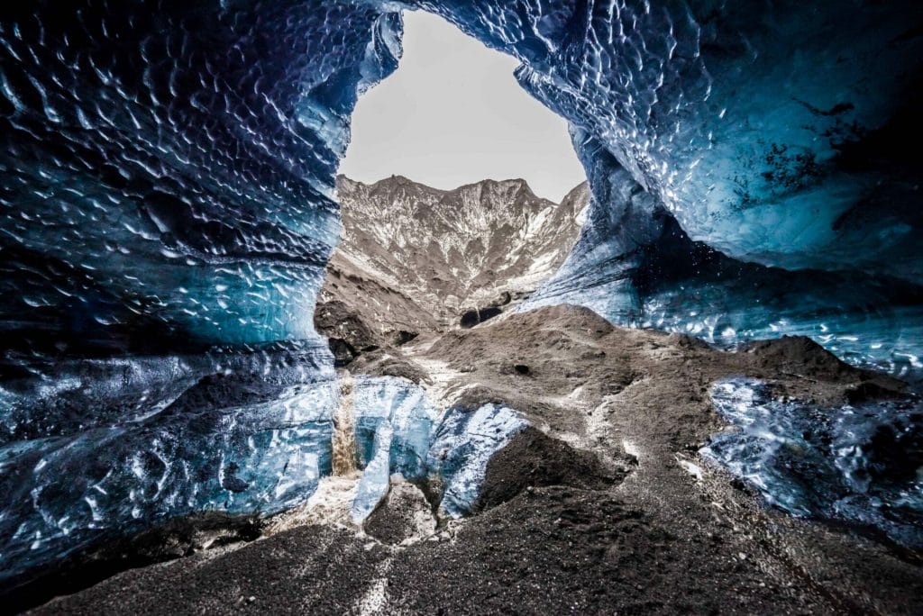 Blue Ice Cave in Iceland, Ice Cave Tours, Katla Volcano and glacier ice cave